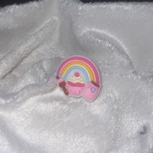 Painted rainbow with cupcake croc charm